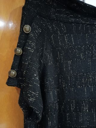 Vestido punto invierno mujer negrodorado