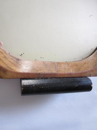 Antico vassoio in legno con specchio 45x34 vintage