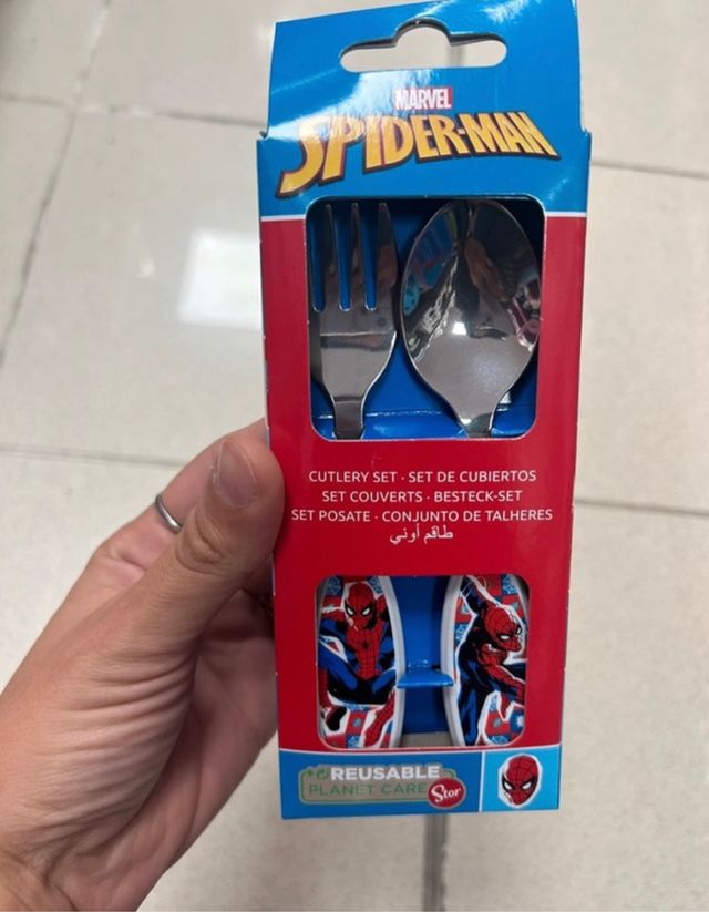 Posate acciaio Spiderman Marvel