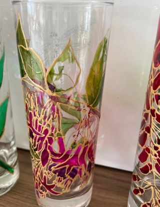 set bicchieri o vasi per fiori vintage