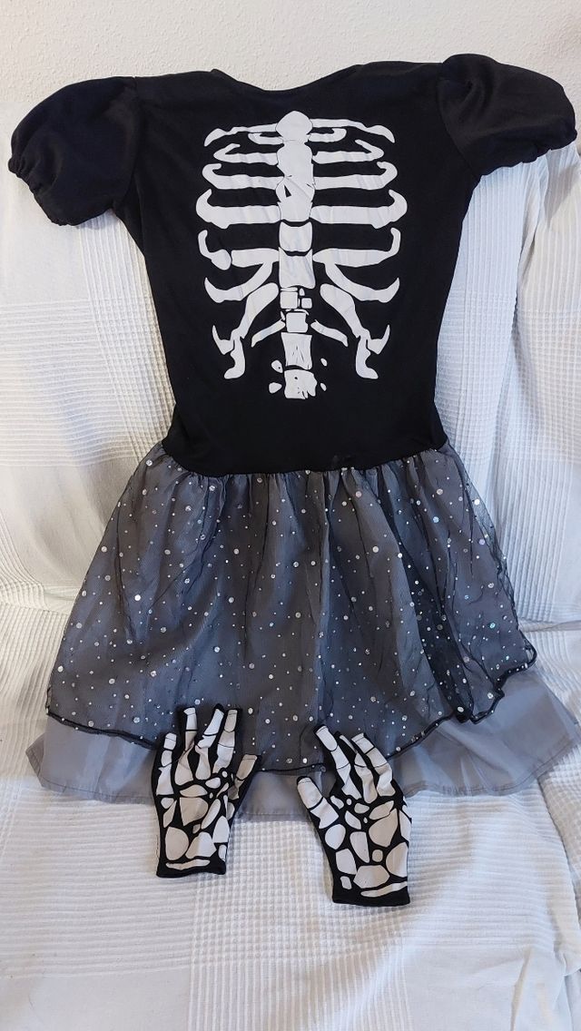 disfraz esqueleto vestido 7 años