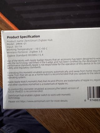 Zemismart Zigbee Hub Zigbee Apple