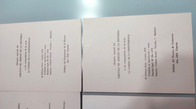 Dibujos postales soldados años 70