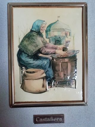 Cuadro esmalte castañera 