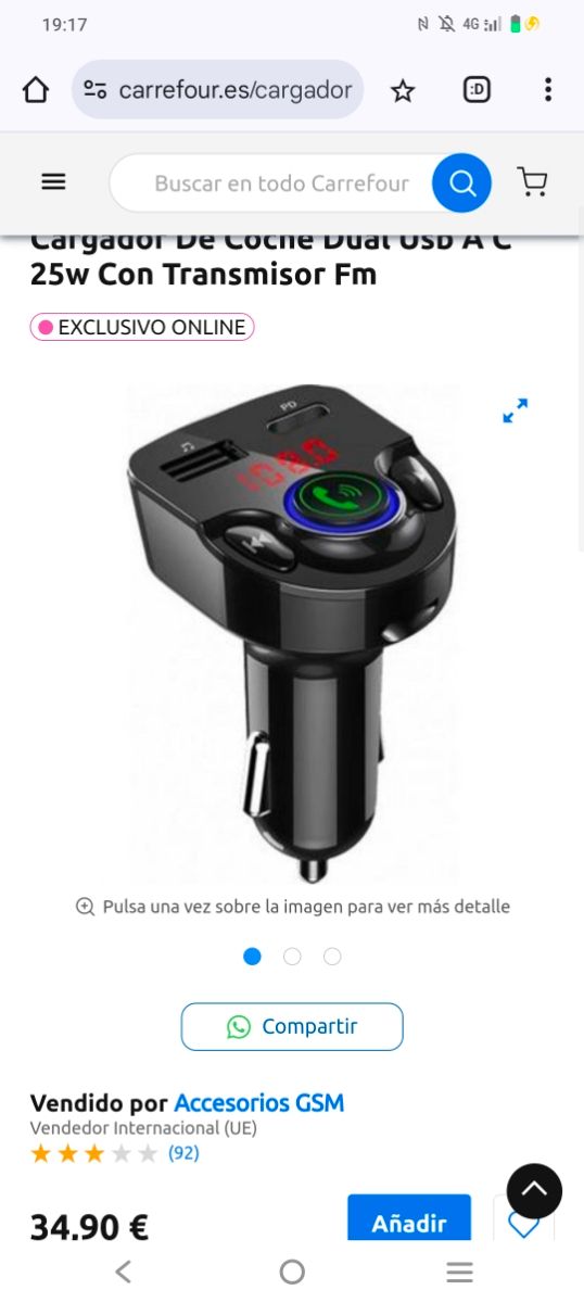 Caricatore da auto Dual Usb