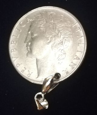 ciondolo moneta autentica 100 lire minerva Italia