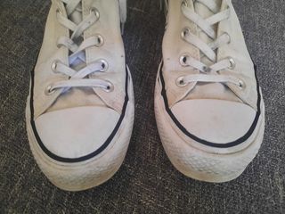 Converse blancas altas con plataforma