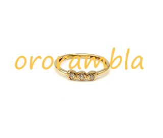 Anillo oro 18k 3 circonitas