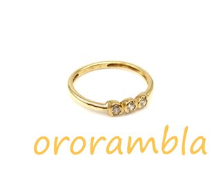 Anillo oro 18k 3 circonitas