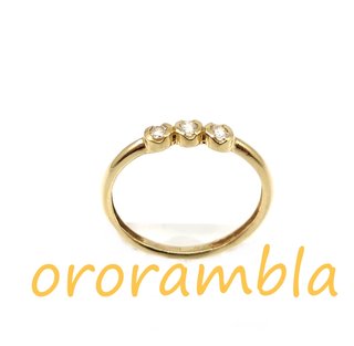 Anillo oro 18k 3 circonitas