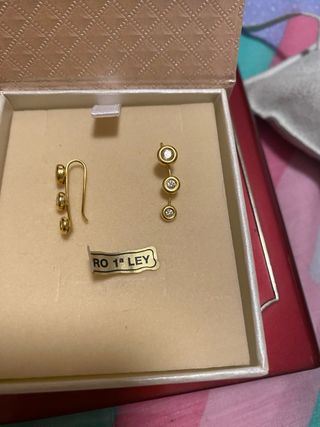Pendientes oro 18k trepadores