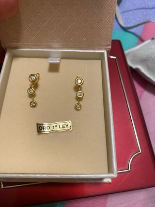 Pendientes oro 18k trepadores