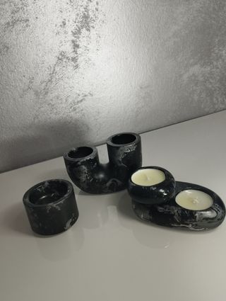 Set soprammobili candelabro portacamdela