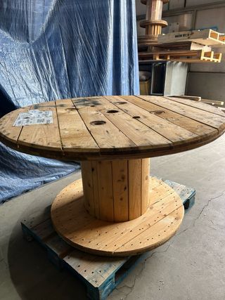 ♻️MESAS BOBINAS CARRETE MADERA CABLE CHILLPALET 🧵‼️