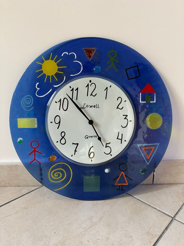 Orologio da parete blu 42 cm