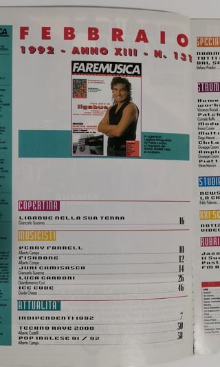 Rivista FARE MUSICA 131 1992 LIGABUE