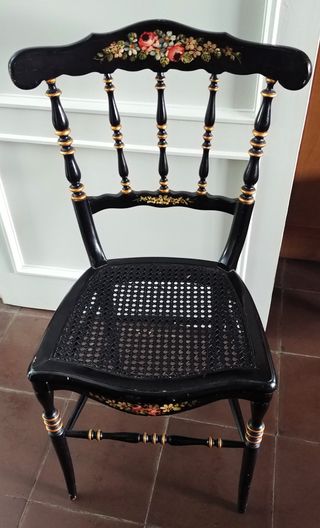 Secreter escritorio vintage lacado negro/rojo