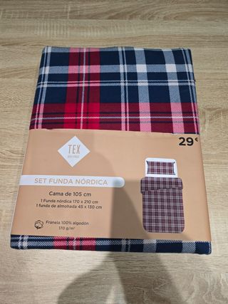 Set funda nórdica franela cama 105