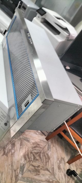 Campana integrada extraible con frontal Inox-Gris