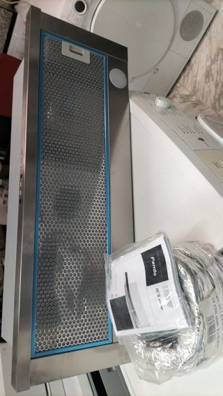 Campana integrada extraible con frontal Inox-Gris