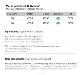 Campana integrada extraible con frontal Inox-Gris