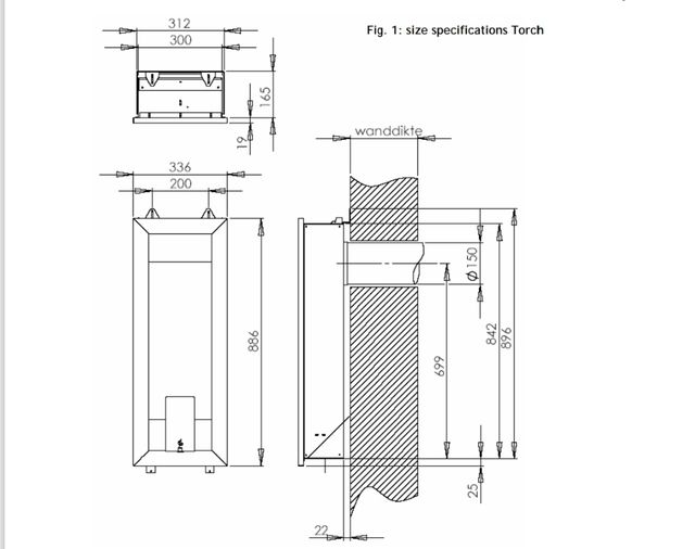 Caminetto a gas a tenuta stagna TORCH