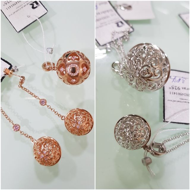 Pendientes y colgante de plata