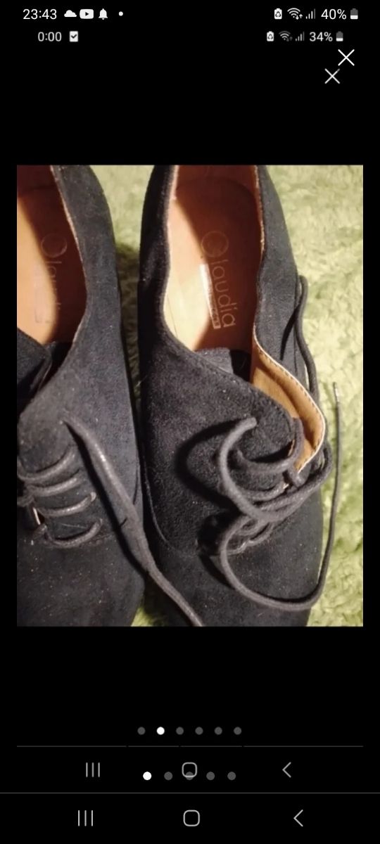 Zapatos ante negro 38