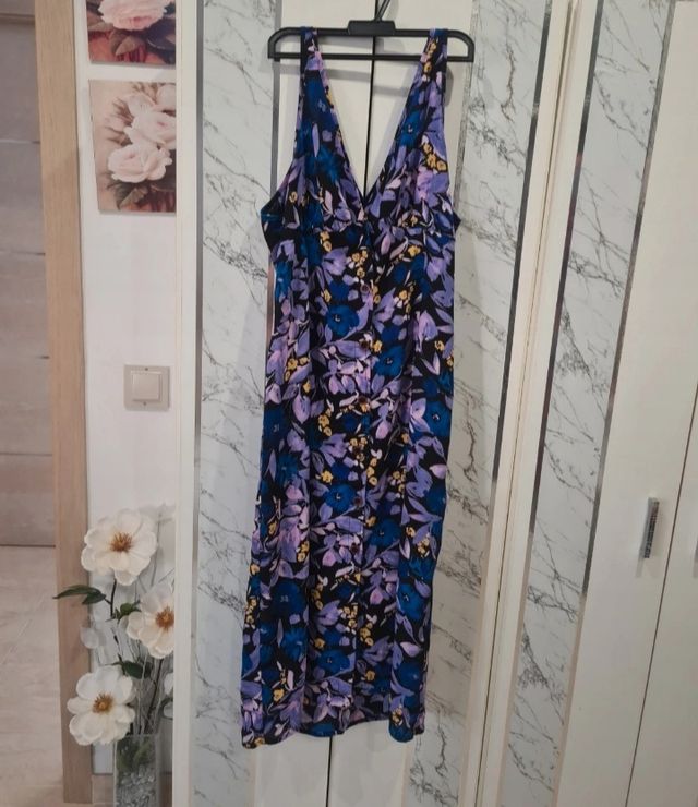 Vestido midi estampado abotonado shein