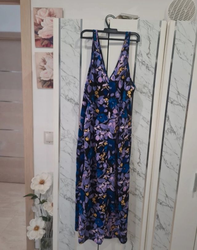 Vestido midi estampado abotonado shein