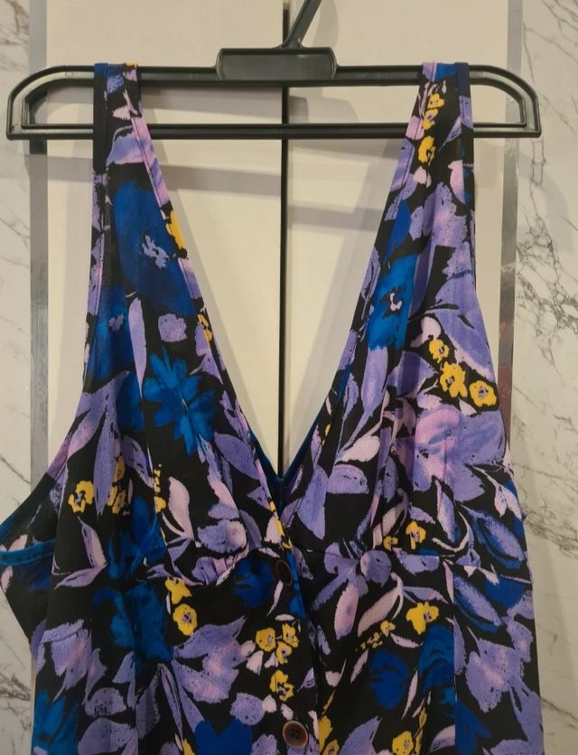 Vestido midi estampado abotonado shein