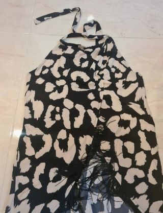 Top blusa o vestido flecos estampado