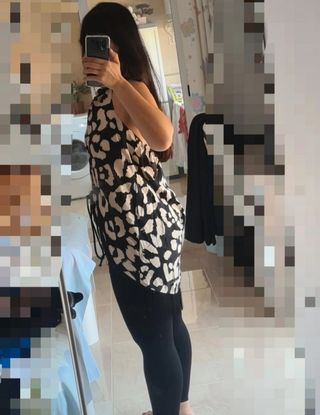 Top blusa o vestido flecos estampado