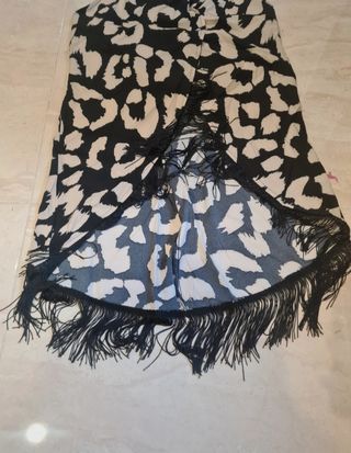 Top blusa o vestido flecos estampado