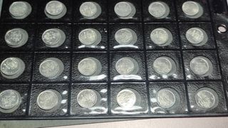 Hoja álbum Pardo + 48 Monedas 1 Pta. J Carlos I 