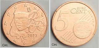Moneta 5 cent francia 2023 rara