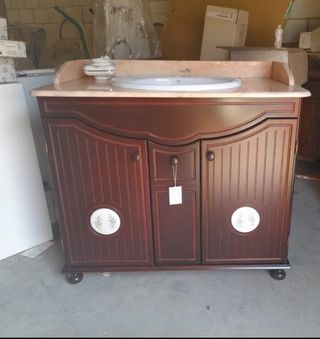 Mueble baño clásico 100 color caoba