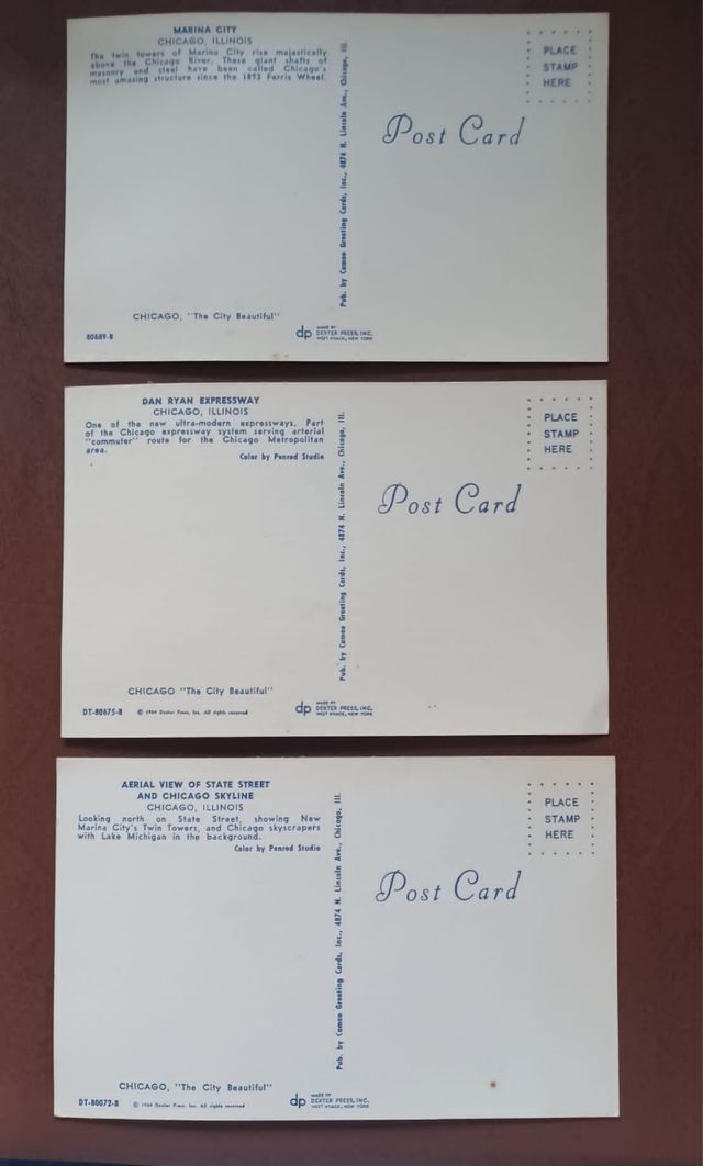 3 Cartoline Chicago Illinois Stati Uniti USA 1964