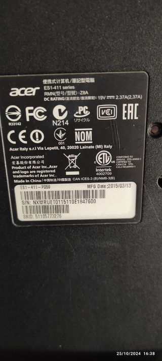 Despieces Acer Aspire ES1-411 