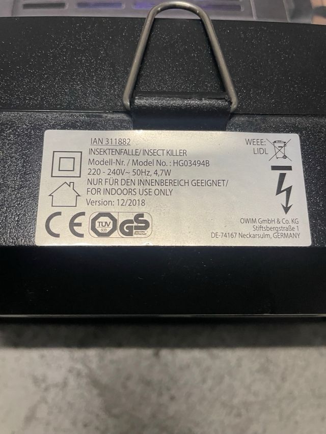 Matainsectos Electrico 4,7w Ultravioleta