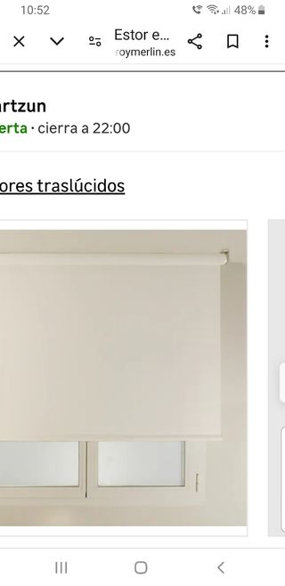 Estor enrollable traslúcido