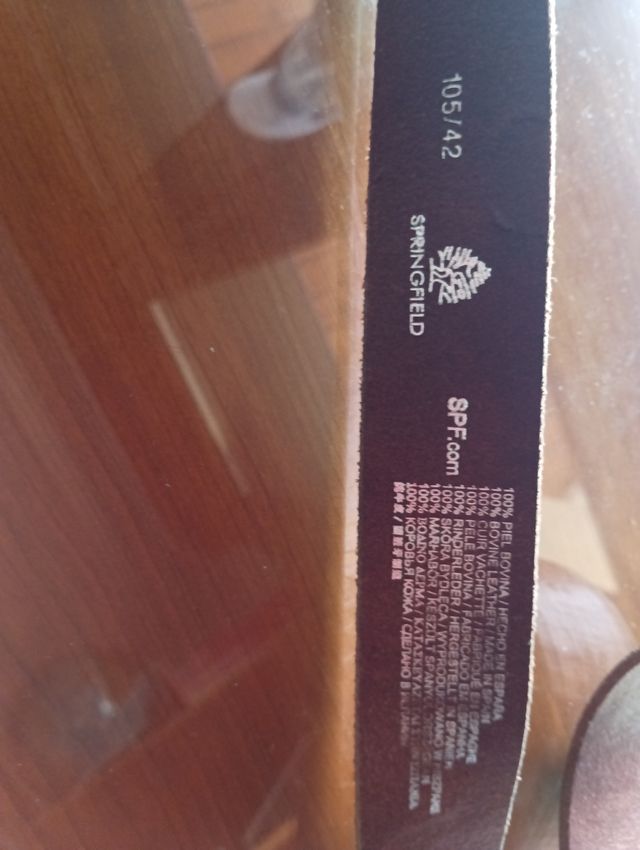 Cinturón Springfiel cuero marron, nuevo, no usado