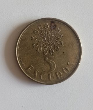 5 escudos portugueses 1990
