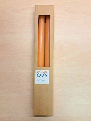 Set 2 candele arancio Galileo Casa