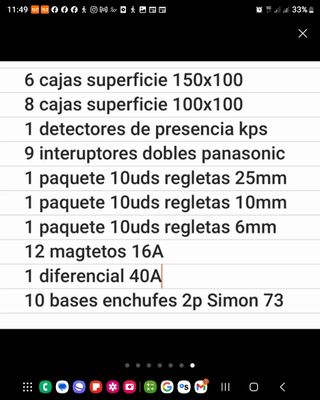 Lote material eléctrico 