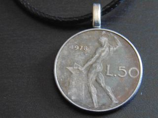 collana moneta 50 lire vulcano Italia