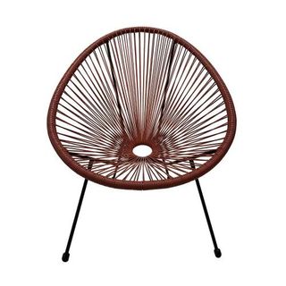 Silla de exterior de acero y ratán 5 colores