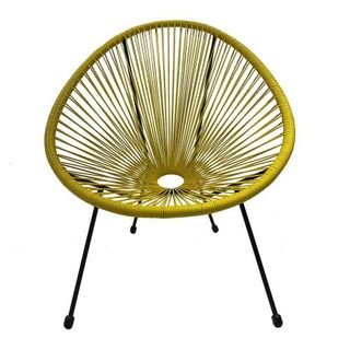 Silla de exterior de acero y ratán 5 colores