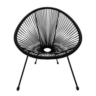 Silla de exterior de acero y ratán 5 colores