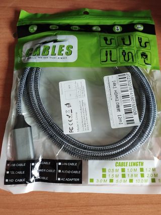 Cable HDMI 2.0 4k 60hz uhd 2m nailon trenzado